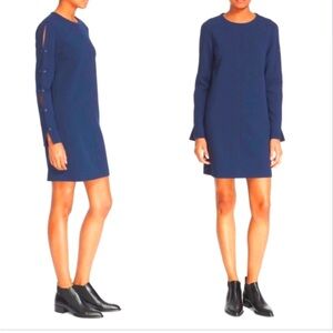 Tibi Slit sleeve Shift Navy Blue Dress, women’s size 2
